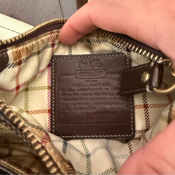 Coach Signature Crossbody Bag Logo Brown Handbag Purse - Picture 7 of 9